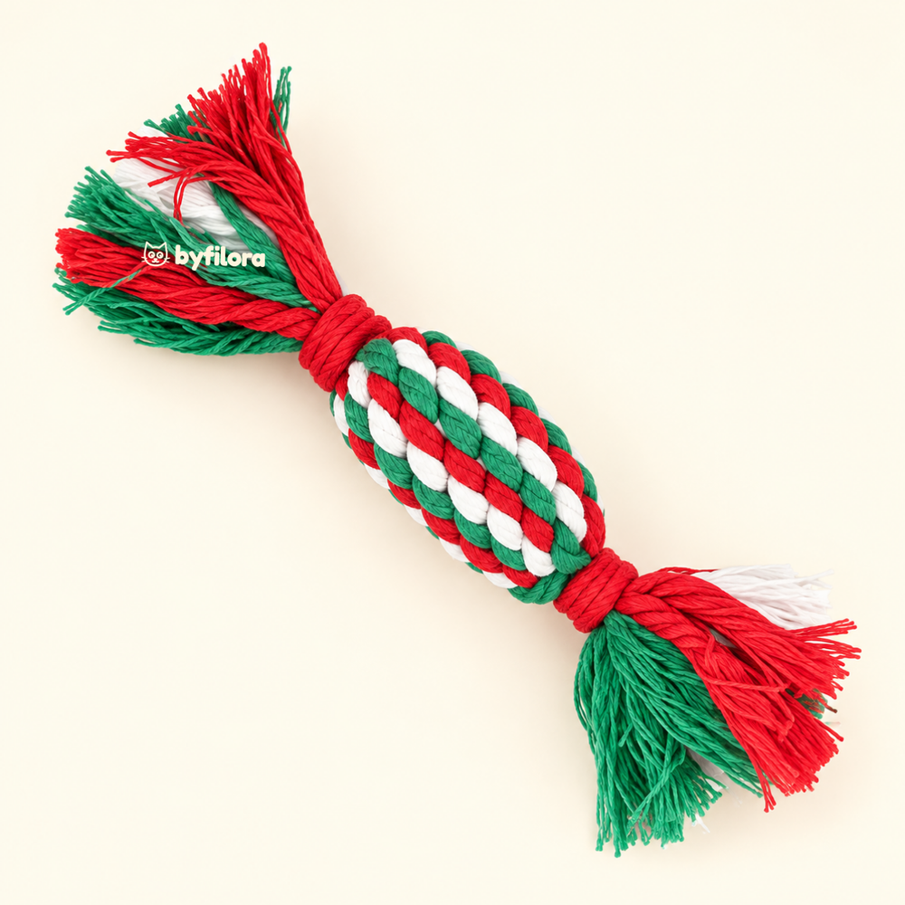 Jinglebraid Holiday Rope Dog Toys