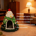 Cozy Pine Christmas Tree Cat Cave