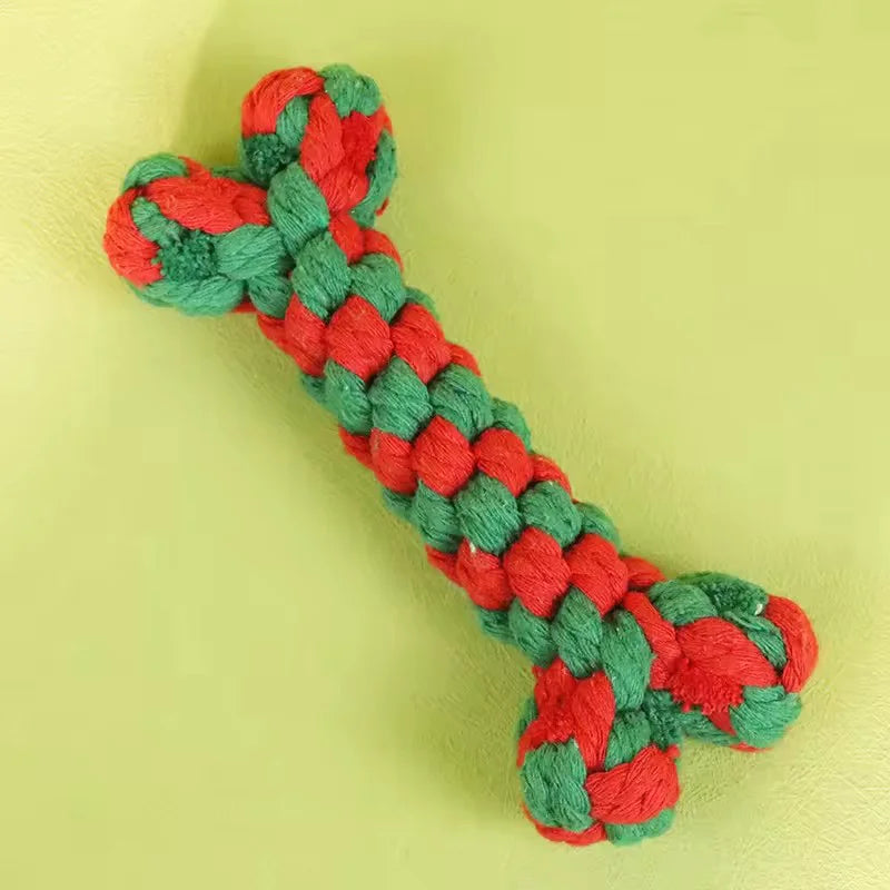 Holiday Rope Chew Toy - Bone