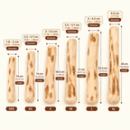 Brewbark coffee wood chew size chart