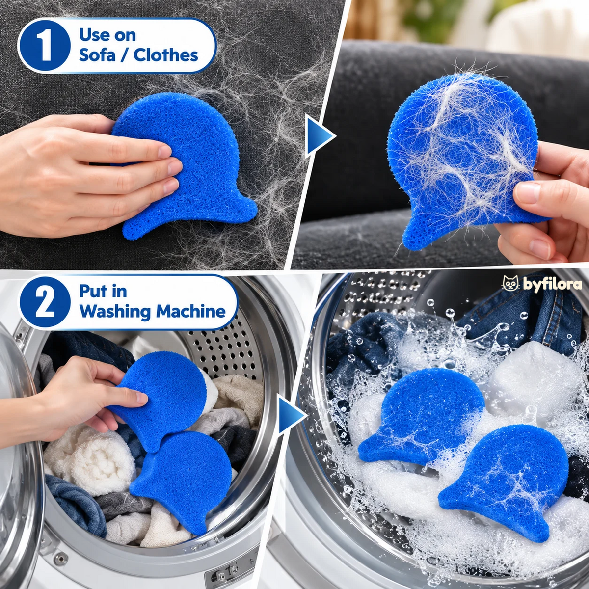 Use Lintfins on the sofa or in the washing machine